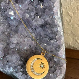 Vanessa Mooney Moon and Star Pendant Necklace